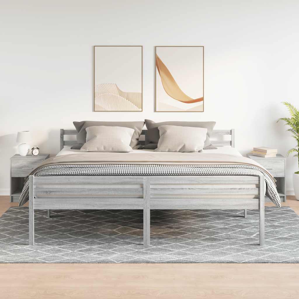 Bedside Cabinets 2 pcs with Drawer Grey Sonoma 40x34x50 cm